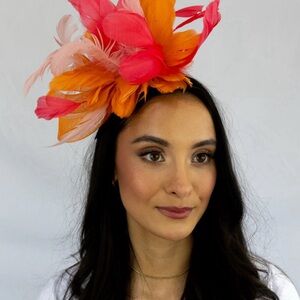 Elegant Orange Feather Fascinator